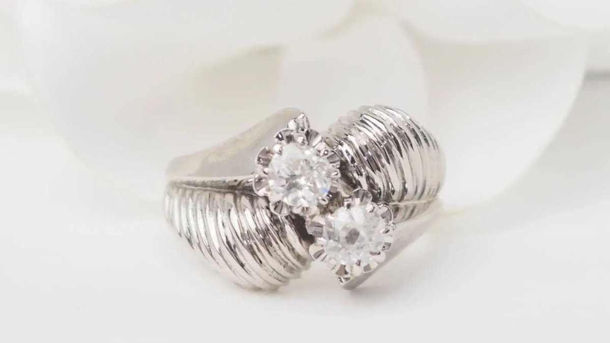 Bague Toi et Moi en or blanc et diamants - Castafiore