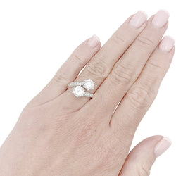Bague Toi et Moi en or blanc et diamants. - Castafiore