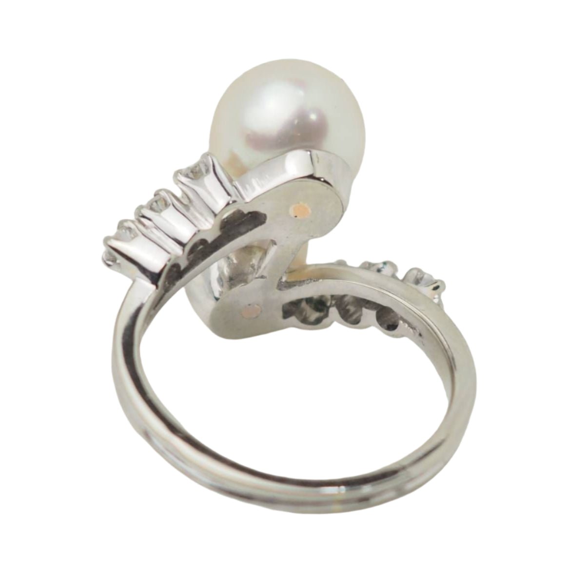 Bague Toi et Moi en or blanc, perles de culture et diamants - Castafiore