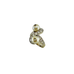 Bague Toi et Moi en or blanc, perles et diamants - Castafiore