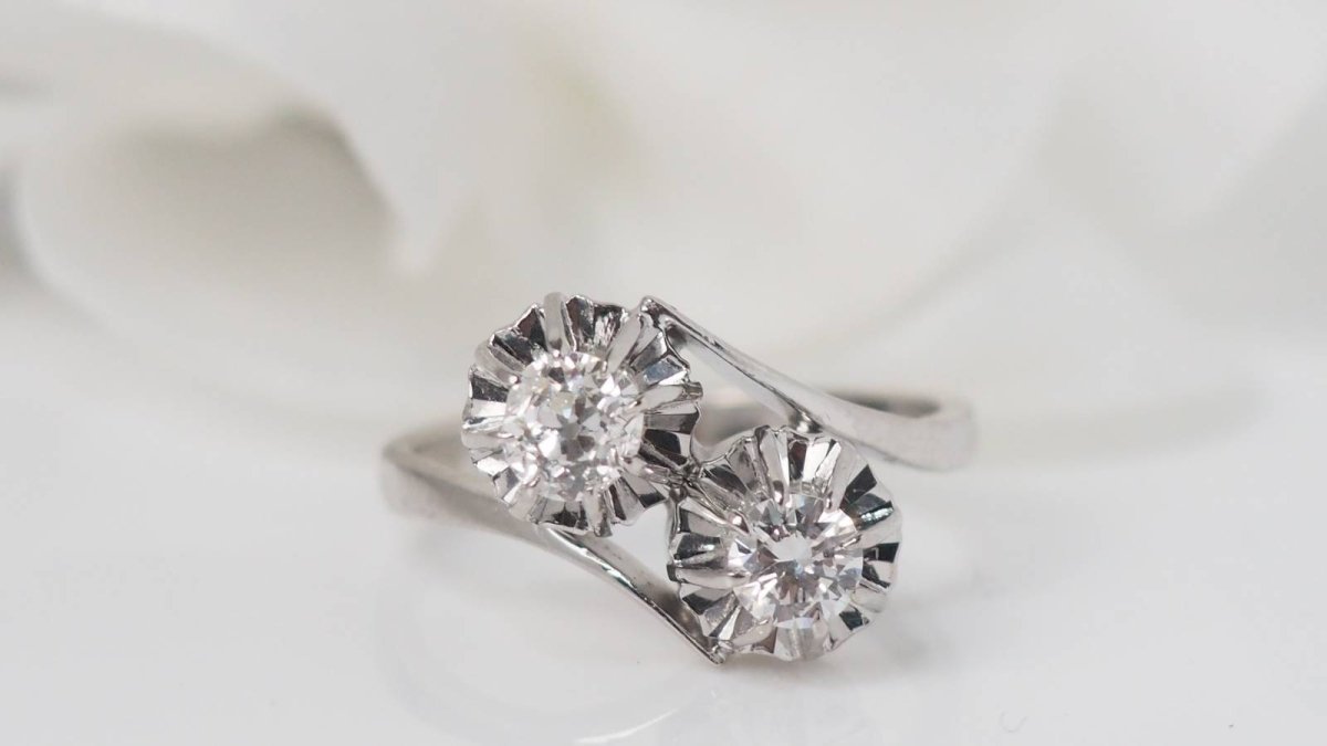 Bague Toi et Moi en or gris et diamants - Castafiore