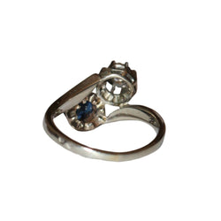 Bague Toi Et Moi en or gris, saphir et diamant - Castafiore