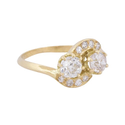 Bague Toi et Moi en or jaune et diamants - Castafiore