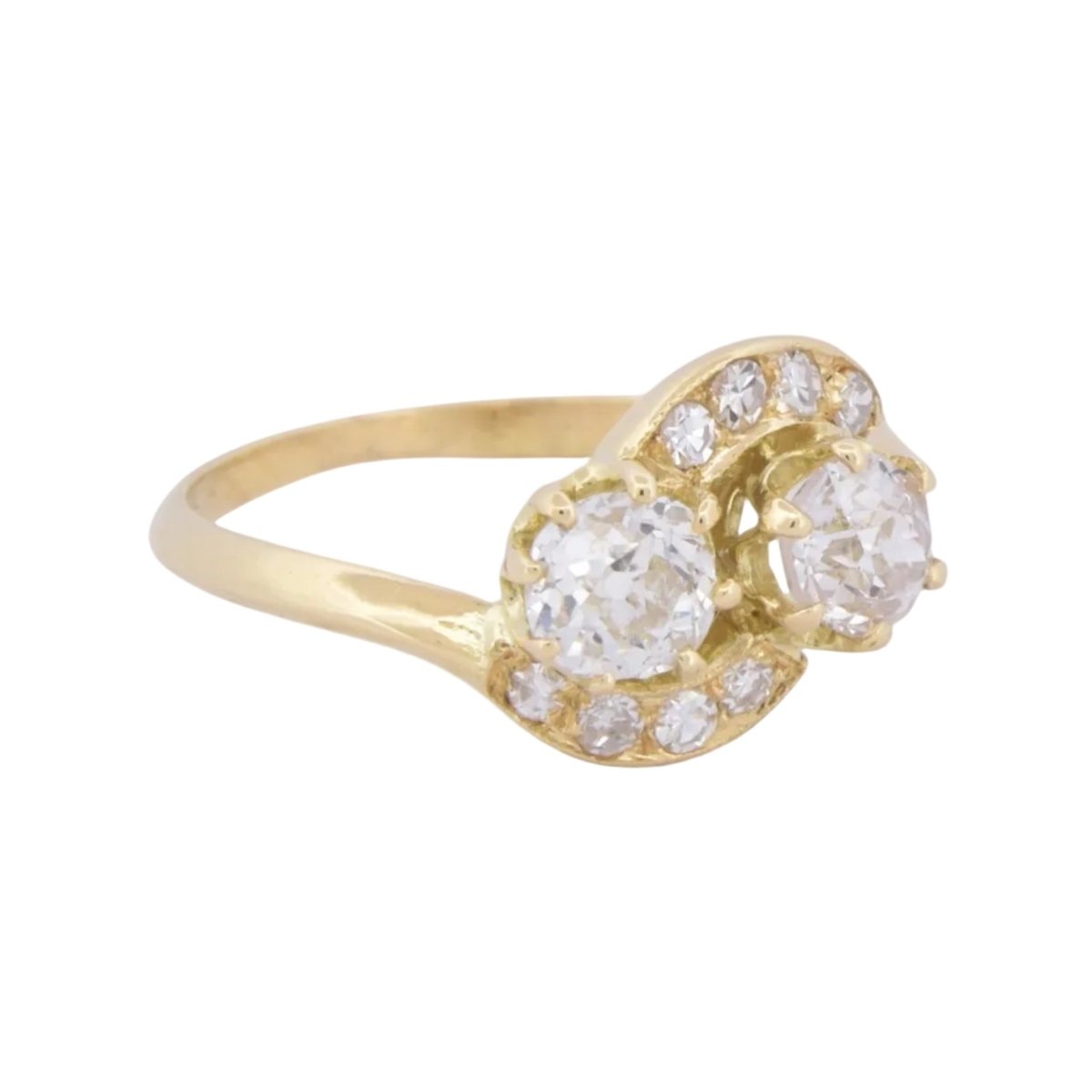 Bague Toi et Moi en or jaune et diamants - Castafiore