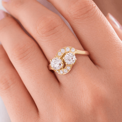 Bague Toi et Moi en or jaune et diamants - Castafiore