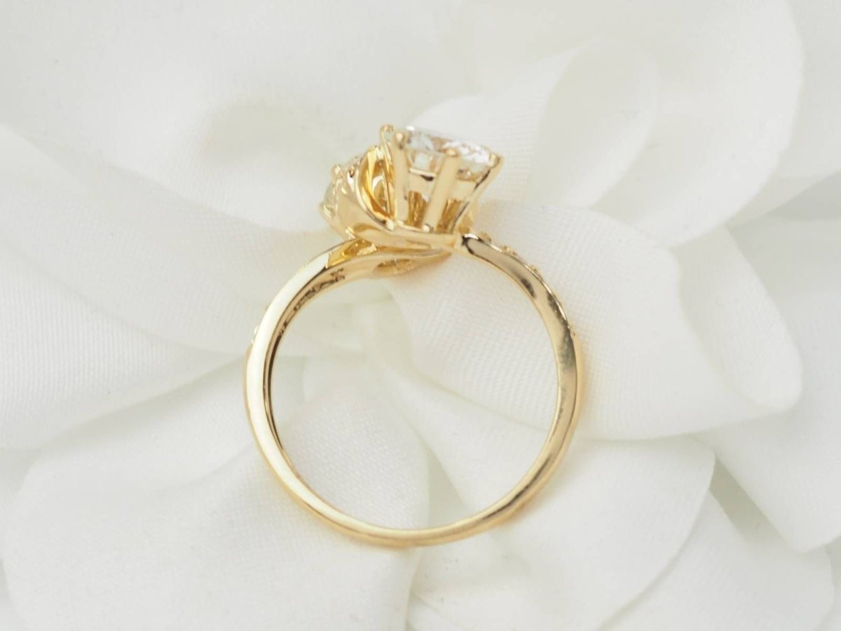 Bague Toi et Moi en or jaune et diamants - Castafiore