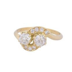 Bague Toi et Moi en or jaune et diamants - Castafiore