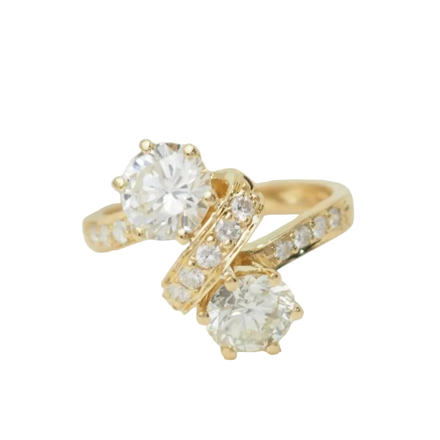 Bague Toi et Moi en or jaune et diamants - Castafiore