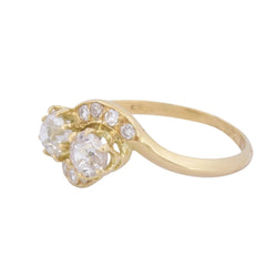 Bague Toi et Moi en or jaune et diamants - Castafiore