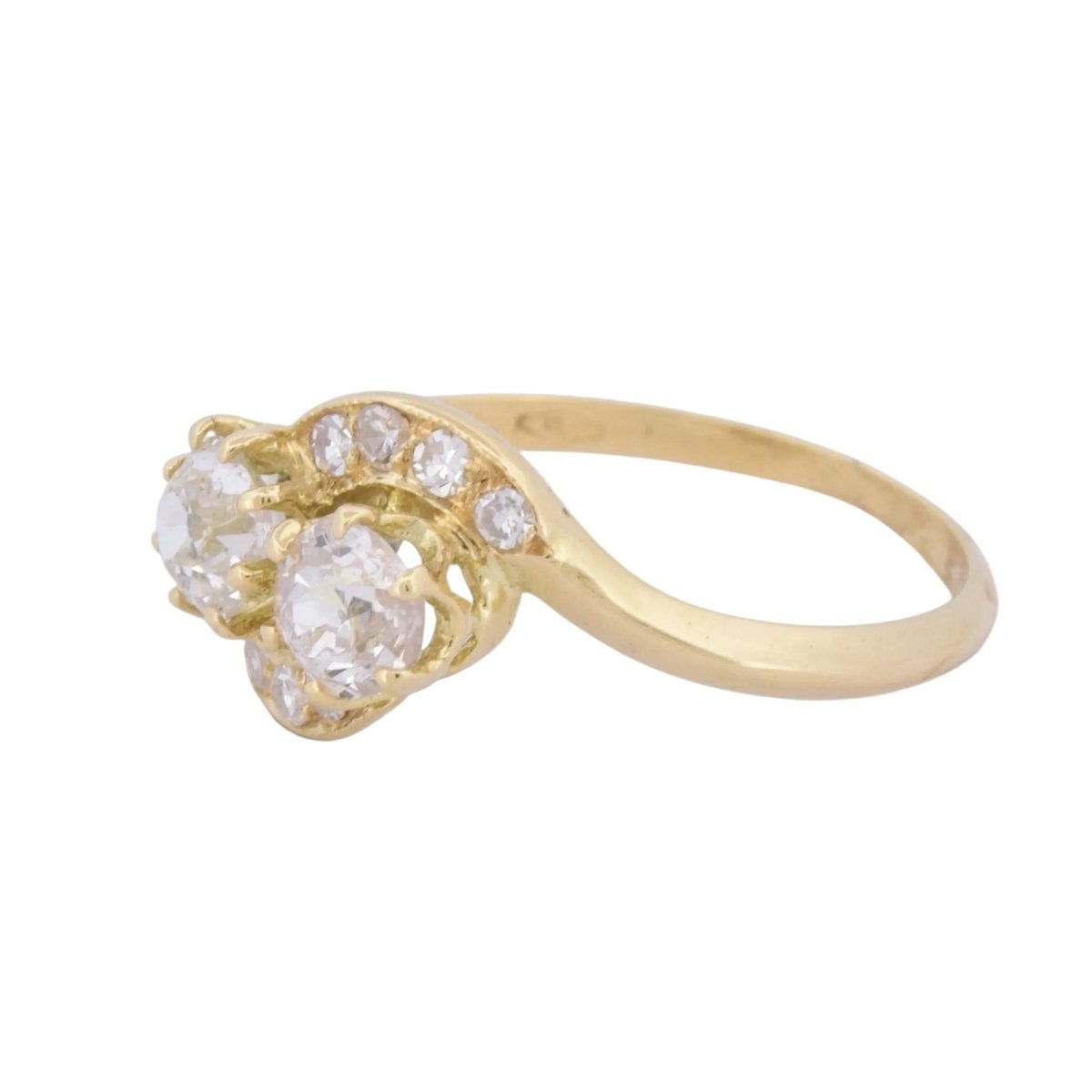 Bague Toi et Moi en or jaune et diamants - Castafiore