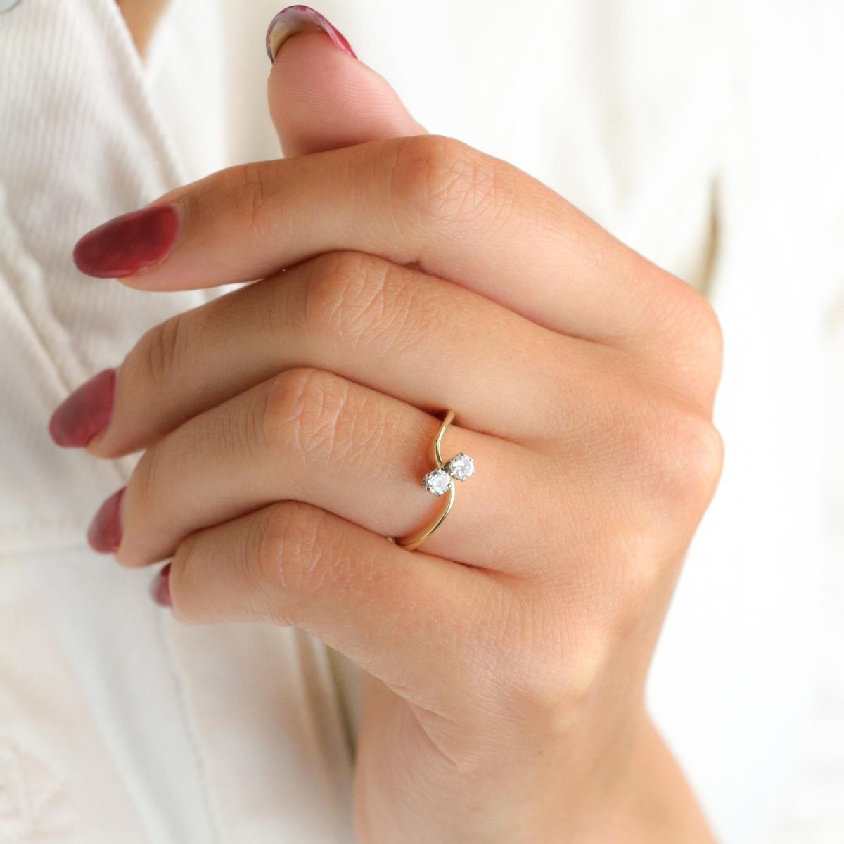 Bague toi et moi en or jaune et diamants - Castafiore