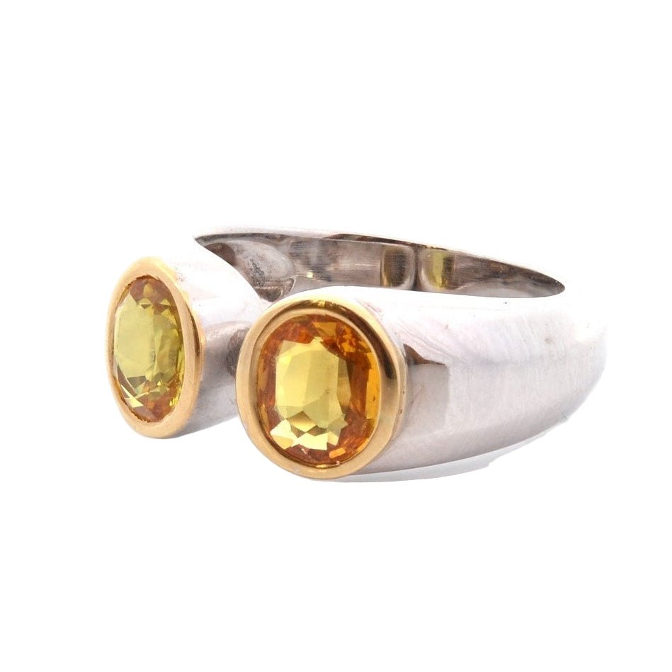 Bague Toi et Moi en or jaune et saphirs - Castafiore
