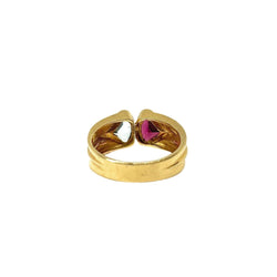 Bague Toi et Moi en or jaune, tourmaline et aigue - marine - Castafiore