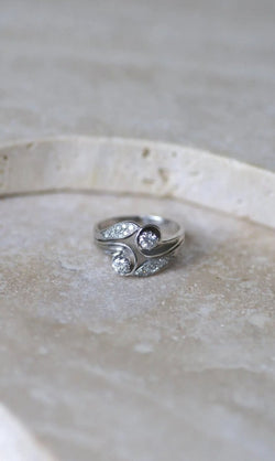 Bague Toi et Moi en or, platine et diamants - Castafiore