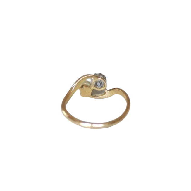 Bague Toi et Moi en Or Platine Perle et Diamant - Castafiore