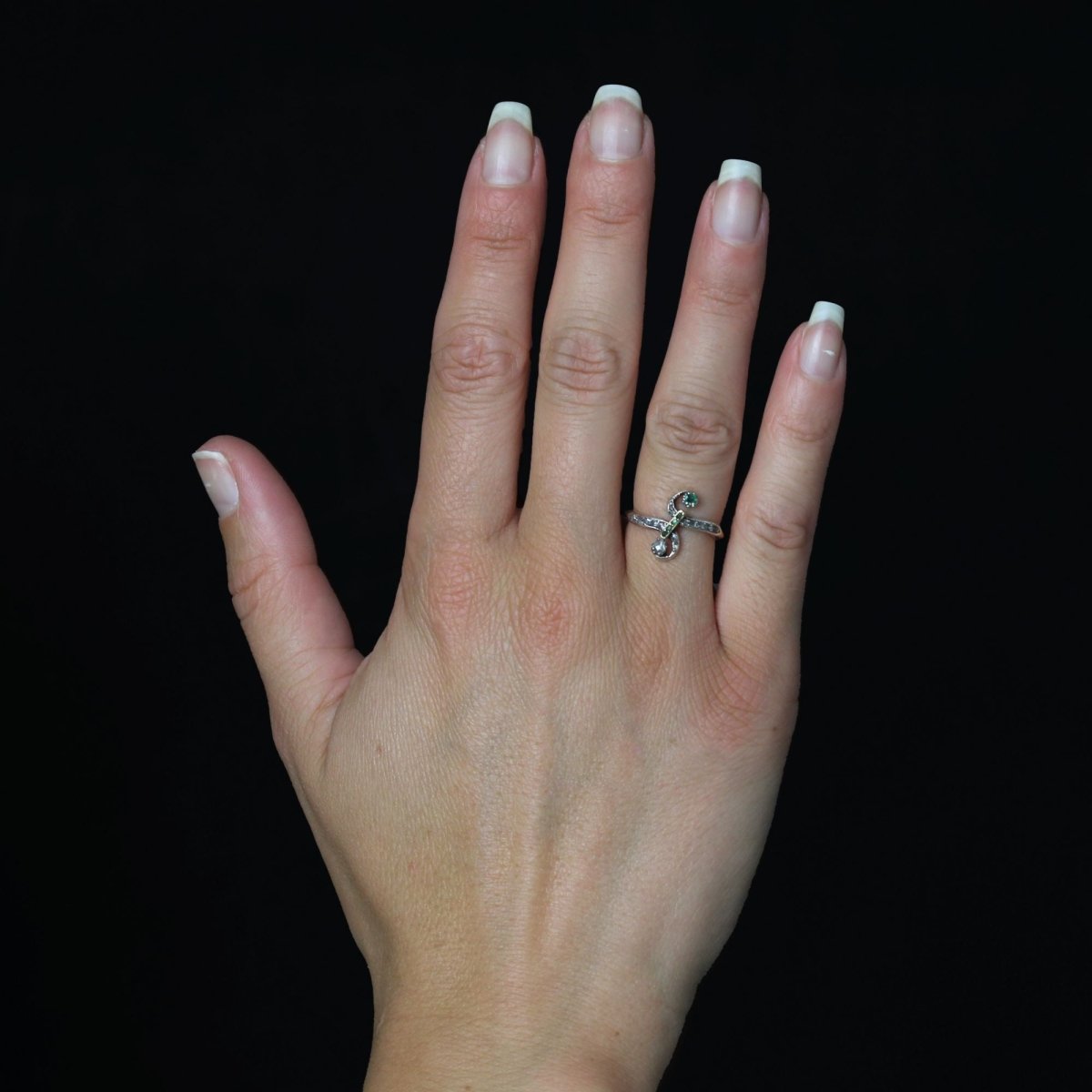 Bague Toi et Moi en or rose diamants émeraudes - Castafiore