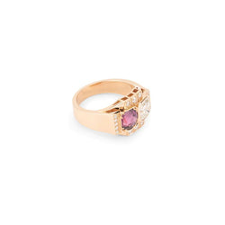 Bague "Toi et Moi" en or rose, diamants et rubis - Castafiore