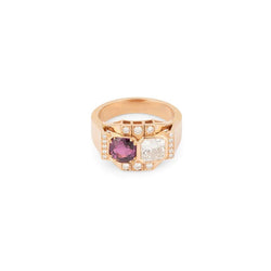 Bague "Toi et Moi" en or rose, diamants et rubis - Castafiore
