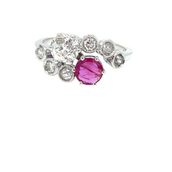 Bague Toi et Moi en or, rubis et diamants - Castafiore