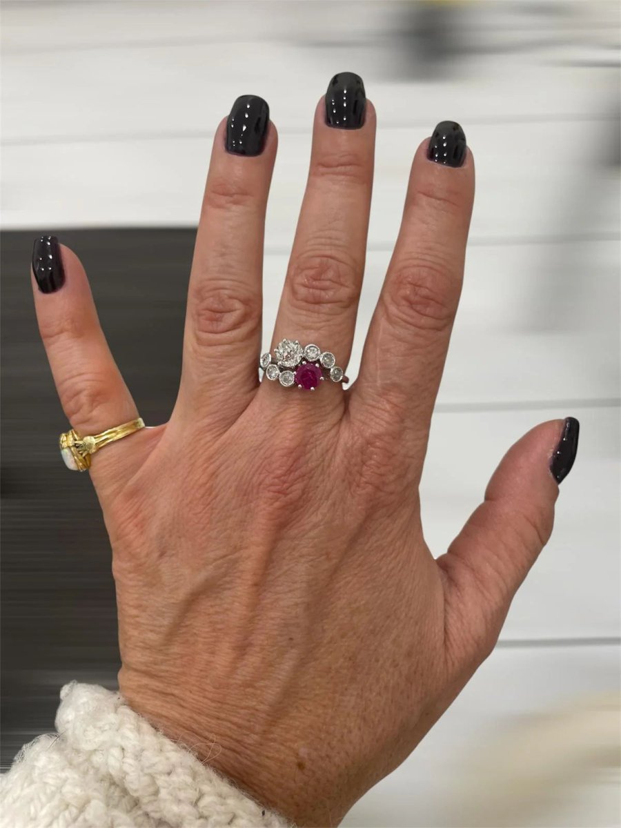 Bague Toi et Moi en or, rubis et diamants - Castafiore