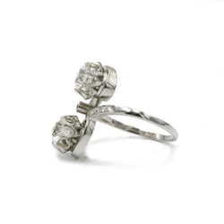 Bague Toi et Moi en platine et diamants - Castafiore