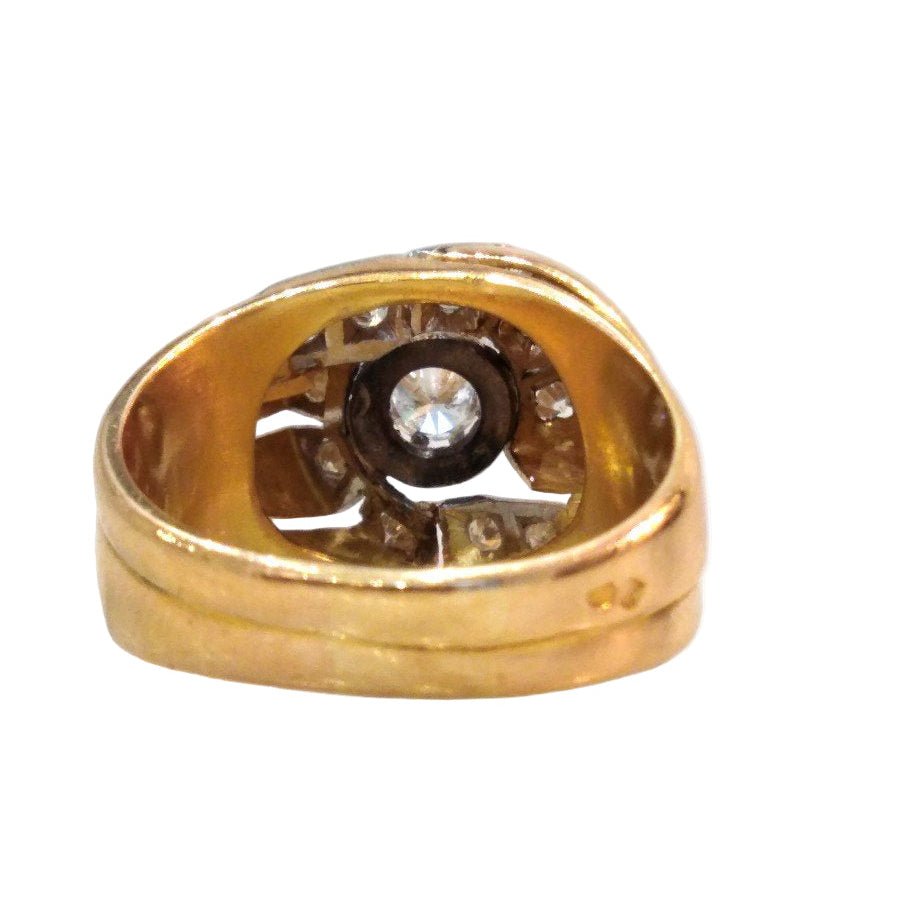 Bague Toi et Moi en platine, or rose et diamants - Castafiore