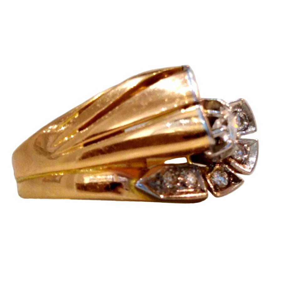 Bague Toi et Moi en platine, or rose et diamants - Castafiore