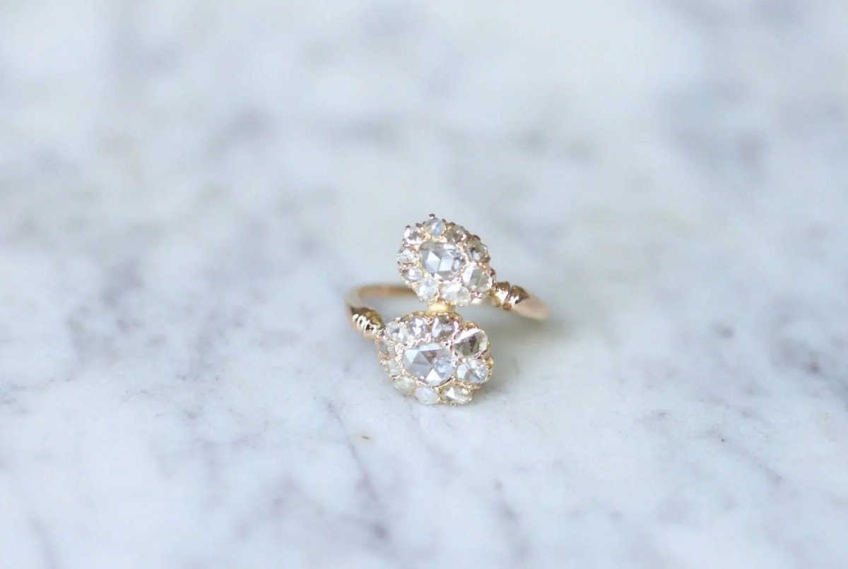 Bague Toi et Moi gouttes diamants - Castafiore