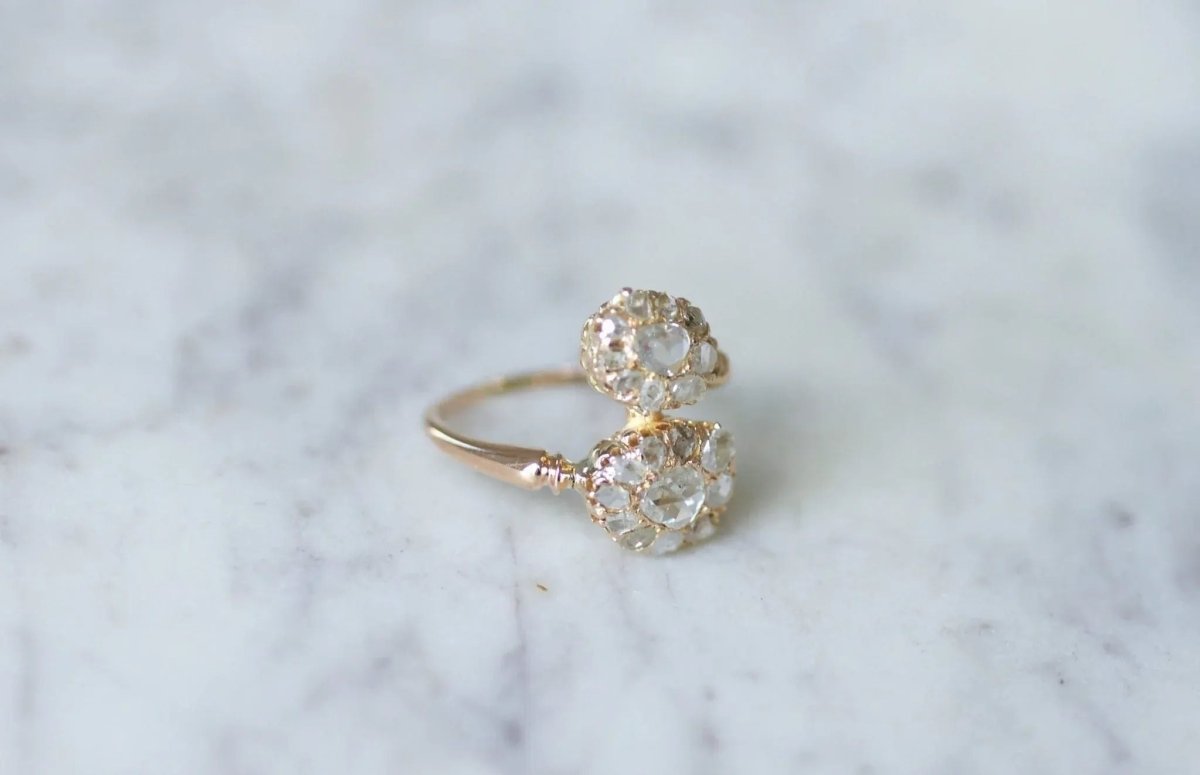 Bague Toi et Moi gouttes diamants - Castafiore