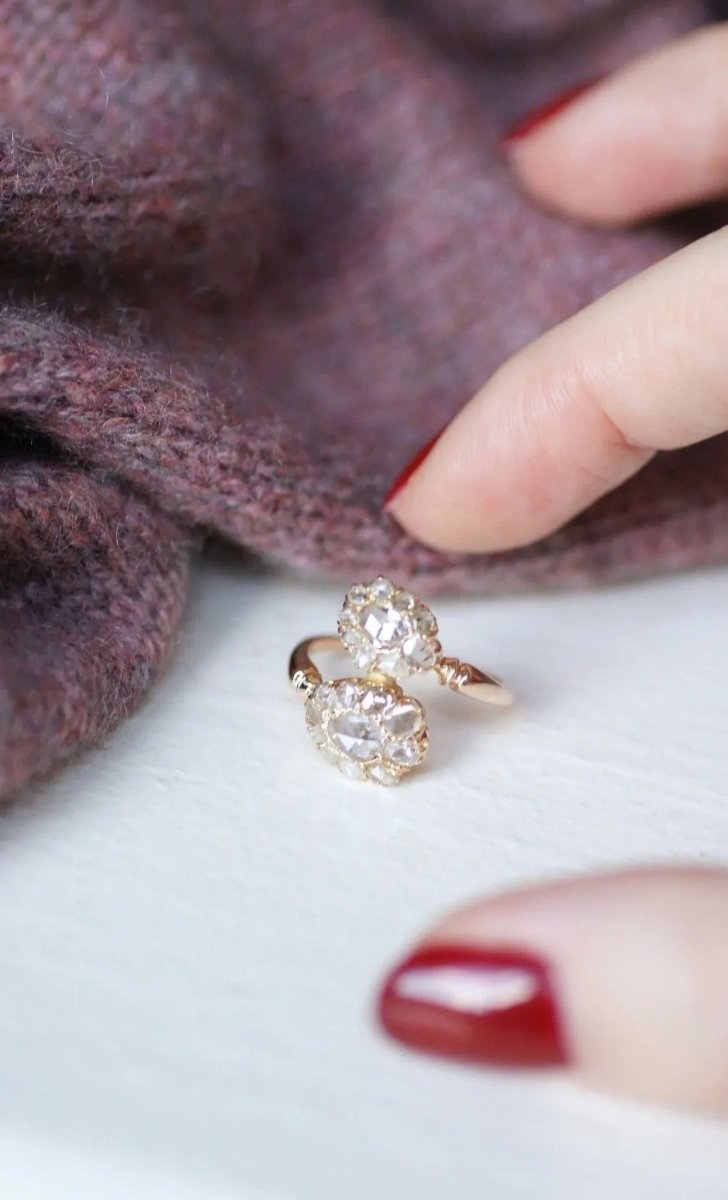 Bague Toi et Moi gouttes diamants - Castafiore