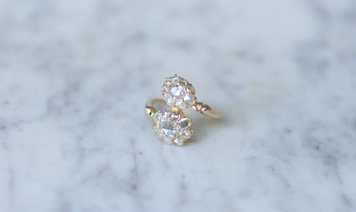 Bague Toi et Moi gouttes diamants - Castafiore