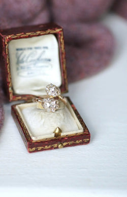 Bague Toi et Moi gouttes diamants - Castafiore