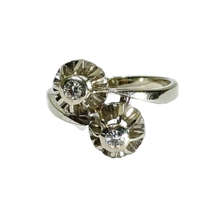 Bague Toi et Moi » or blanc et diamants - Castafiore