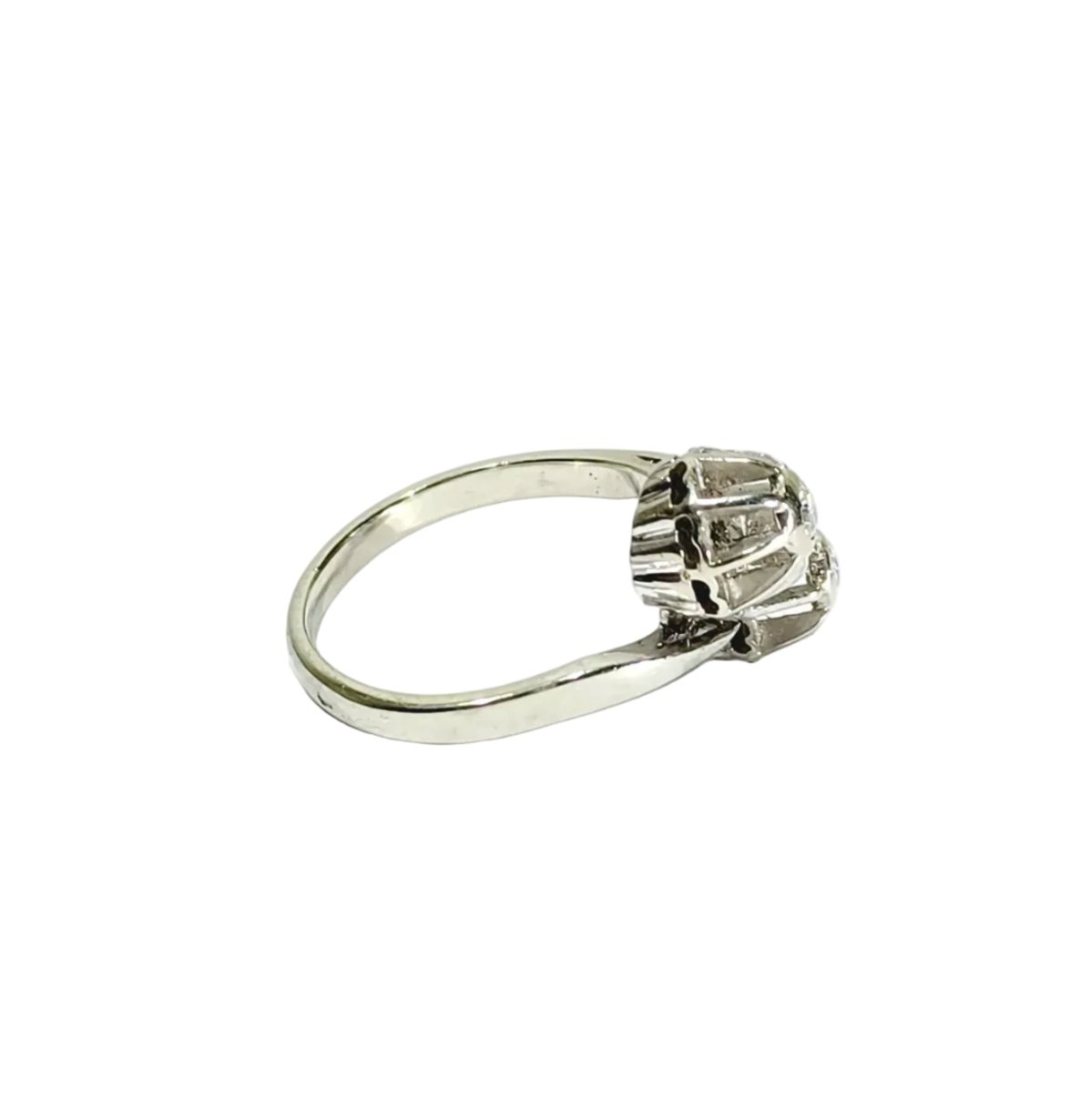 Bague Toi et Moi » or blanc et diamants - Castafiore