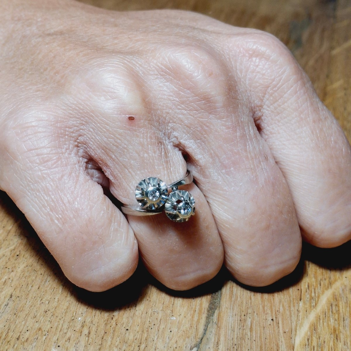 Bague Toi et Moi » or blanc et diamants - Castafiore