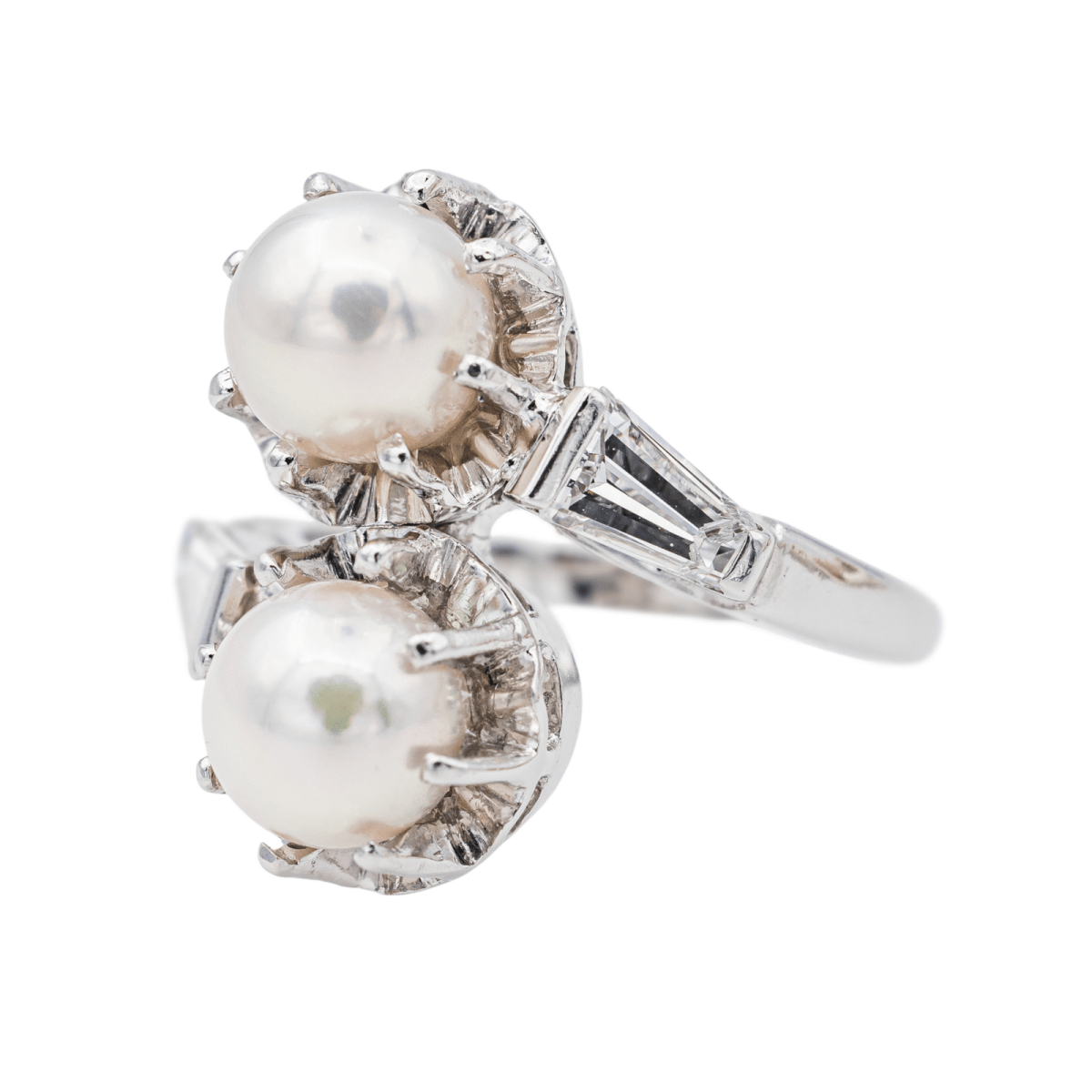 Bague Toi et moi Or blanc Perle - Castafiore