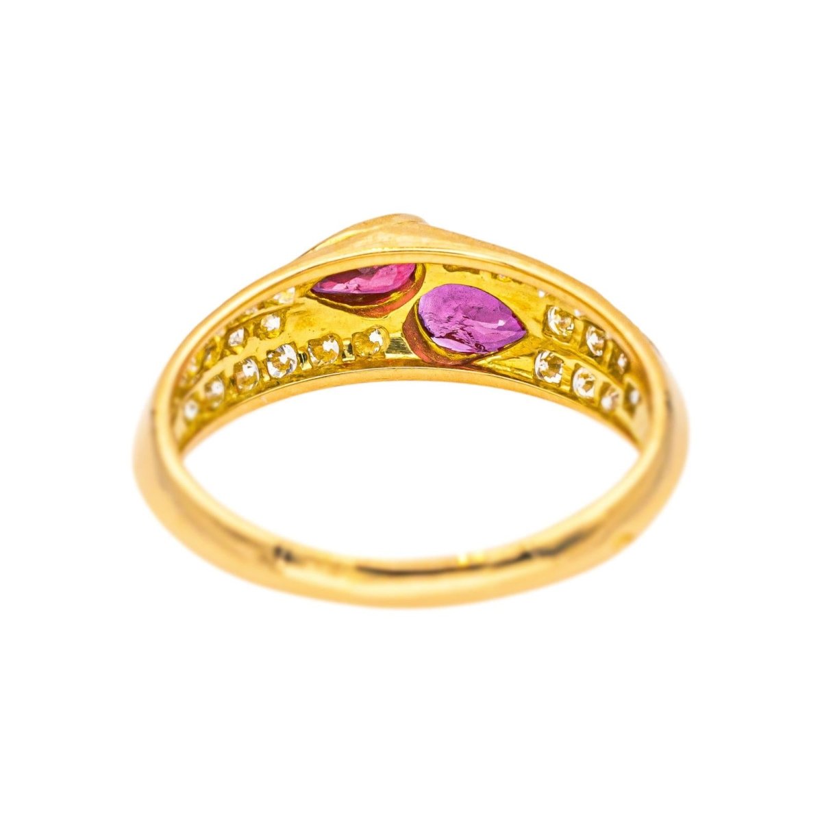 Bague Toi et moi Or Jaune Rubis - Castafiore