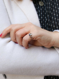 Bague Toi et Moi or jaune saphir et diamants - Castafiore