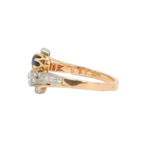 Bague Toi et Moi or jaune saphir et diamants - Castafiore