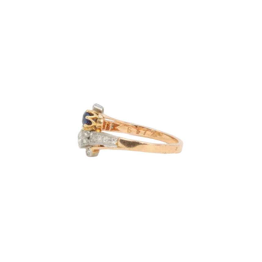 Bague Toi et Moi or jaune saphir et diamants - Castafiore