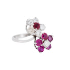 Bague Toi et Moi Or Rubis Diamants - Castafiore