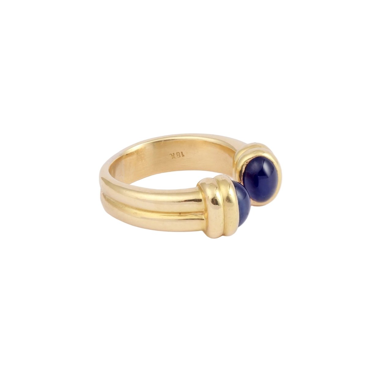 Bague Toi et Moi Ouverte en or jaune et Saphirs