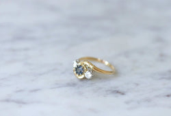 Bague toi et moi saphir, et diamants - Castafiore