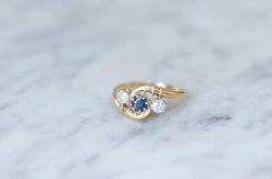 Bague toi et moi saphir, et diamants - Castafiore