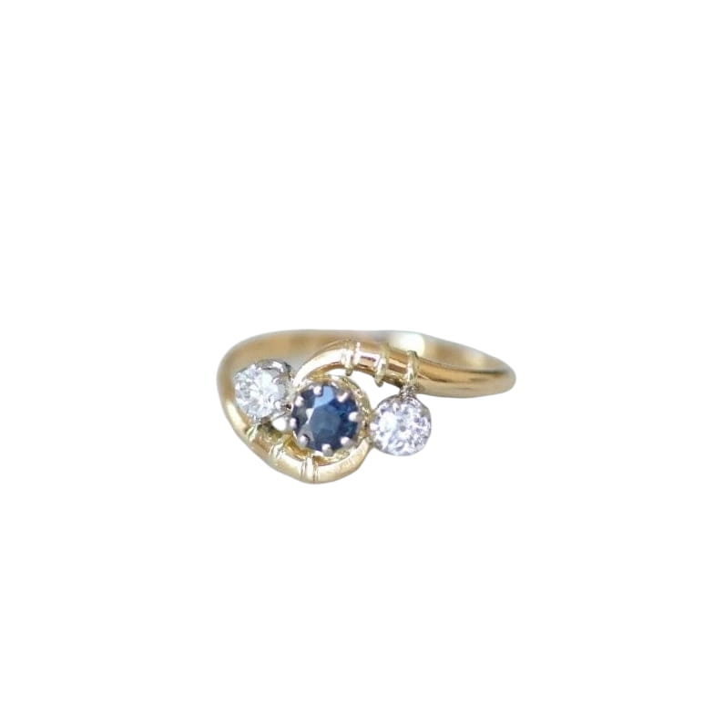 Bague toi et moi saphir, et diamants - Castafiore