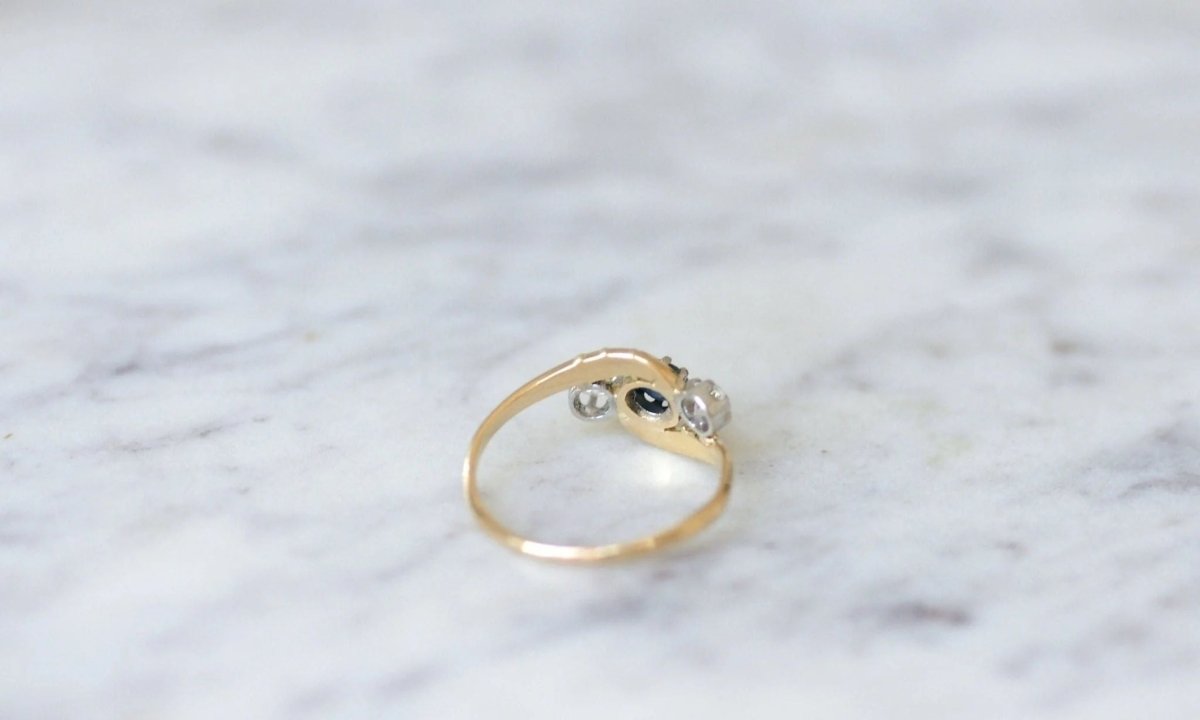 Bague toi et moi saphir, et diamants - Castafiore