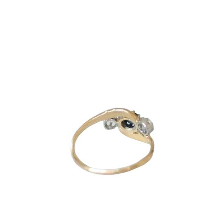 Bague toi et moi saphir, et diamants - Castafiore