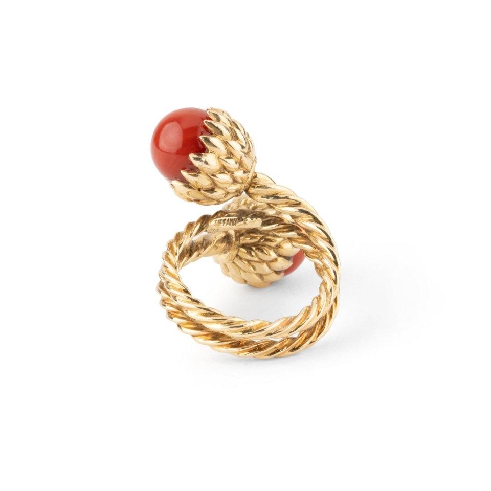 Bague Toi et Moi TIFFANY & CO. x JEAN SCHLUMBERGER en or jaune et corail - Castafiore