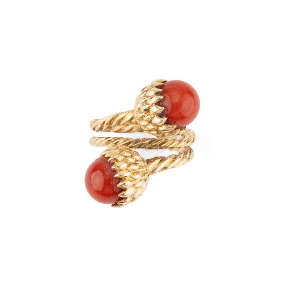 Bague Toi et Moi TIFFANY & CO. x JEAN SCHLUMBERGER en or jaune et corail - Castafiore