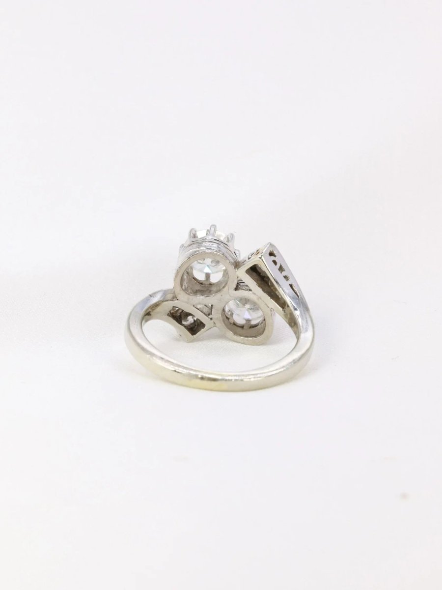 Bague toi et moi vintage en or et diamants 1.6 ct - Castafiore